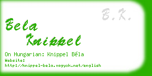 bela knippel business card